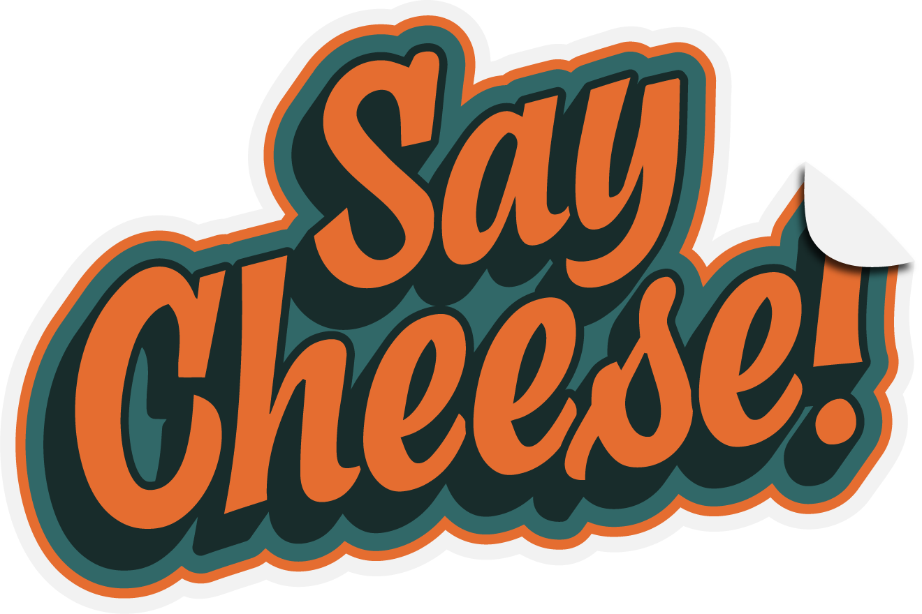 say cheese photobooth sticker